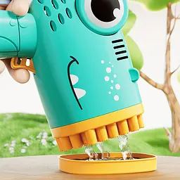 Пістолет для мильних бульбашок Dinosaur Bubble Gun з насадкою на 40 отворів 50ml Green - мініатюра 4