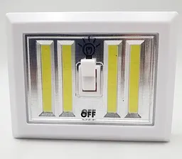 Світлодіодний LED 4COB світильник нічник вимикач на батарейках 4хAAA 5W 4COB магніт липучки 12х9,5см UKC