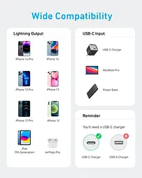 Кабель Anker 322 USB-C to Lightning - 0.9m Nylon White (6908996) - мініатюра 4
