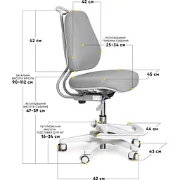 Дитяче крісло Evo-Kids Mio Ergo Lite Grey (Y-507 Lite G) - мініатюра 3
