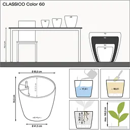 Вазон Lechuza Classico Color 60 білий (13330) - мініатюра 2