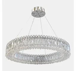Велика підвісна світлодіодна кришталева кільцева люстра Artlight 551/800CH діаметром 78,5 см з трьома режимами освітлення - мініатюра 3