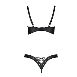 Комплект з екошкіри Passion Celine Bikini black L/XL - мініатюра 4
