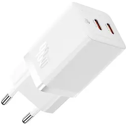 Зарядний пристрій Baseus GaN5 Pro Fast Charger C+C 40W White (CCGP180102)