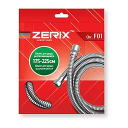 Шланг для душу Zerix Chr.F01 розтяжний 175 см ZX2620, Хром