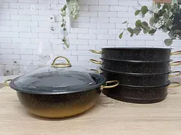 Мантоварка-пароварка з антипригарним покриттям O.M.S. Collection 6091 C-30 см 6,4 л Black-Gold - мініатюра 4