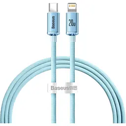 Кабель Baseus Crystal Shine Series USB-C to Lightning 20W 1.2m Sky Blue (CAJY001303) [169545]