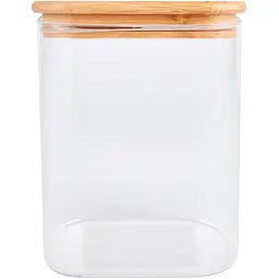 Банка для сипучих продуктів Krauff скляна з бамбуковою кришкою 1 л (29-199-024) - мініатюра 2
