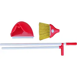 Совок для прибирання Zambak Plastik та щітка з довгими ручками червоний (ZP-128r) - мініатюра 4