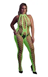 Бодістокінг Ouch! Bodystocking With Halterneck Green, XL/4XL
