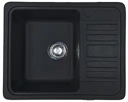Кухонна мийка Adamant SMALL чорний металік 570x455x180 мм, з крилом 57 см - мініатюра 3