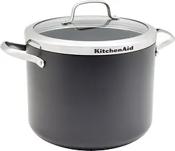Кастрюля с крышкой KitchenAid Aluline CC001258-001 24 см 8 л черная
