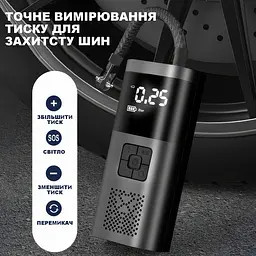 Автомобільний компресор XY-35 портативний 150 PSI 12В - мініатюра 4