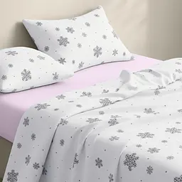 Дитяча постільна білизна фланель в ліжечко SNOWFLAKES SILVER CS1 COSAS (4822052476871) - мініатюра 2