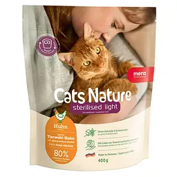 Сухий корм для стерилізованих та кастрованих котів Mera Cats Nature Sterilised Light Chiken (Huhn) з куркою 400 г
