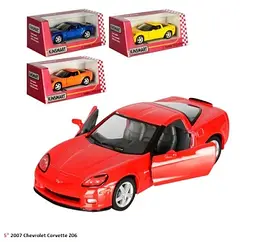 Металева інерційна легкова модель Chevrolet Corvette Z06 2007 5", відкриваються двері (В асортименті) - мініатюра 3