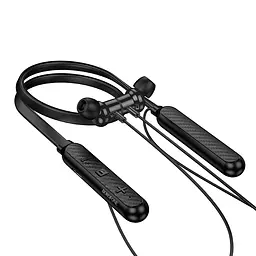 Бездротові спортивні навушники BOROFONE BE72 Sun neck hanging BT earphones Black - мініатюра 6