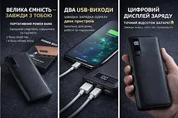 Павер банк Smart Tech 50000 mAh. Power Bank Чорний - мініатюра 2