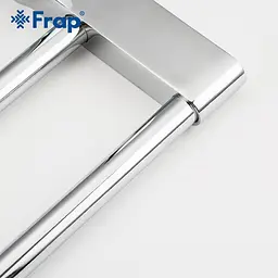 Тримач для рушника Frap F1809 з 2-ма накладками 600 мм білий/хром Хром - мініатюра 3