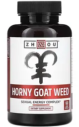 Комплекс для сексуальної енергії з горянкою (Horny Goat Weed) 60 капсул Zhou Nutrition