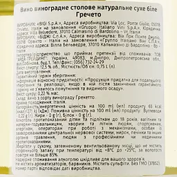 Вино Bigi Grechetto, біле, сухе, 12,5%, 0,75 - мініатюра 3