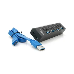 Концентратор Voltronic USB 3.0 to 4xUSB with switches (YT-3H4S/1TB) - мініатюра 3