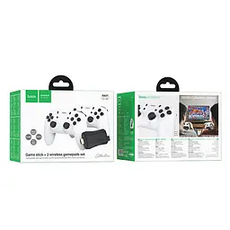 Ігрова приставка + 2 джойстики HOCO GA31 Collection game box+two wireless gamepads set White (6942007672122) - мініатюра 2