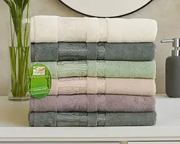 Набір бамбукових махрових турецьких рушників Cestepe 6 штук Bamboo Floral 70х140