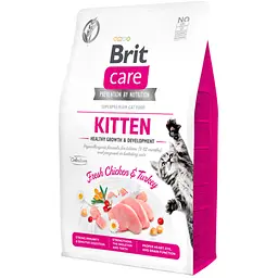 Беззерновий сухий корм для кошенят Brit Care Cat Grain Free Kitten Healthy Growth & Development з індичкою та куркою 2 кг