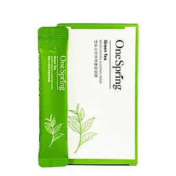 Нічна маска для обличчя OneSpring Green Tea Moisturizing с екстрактом чайного дерева