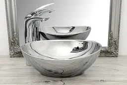 Умивальник Rea Sofia silver накладний сріблястий REA-U0852, Хром - мініатюра 3