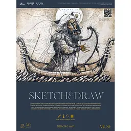 Блок Muse Sketch&Draw на склейці 18x24 см 50 аркушів в асортименті (PB-GB-050-081)