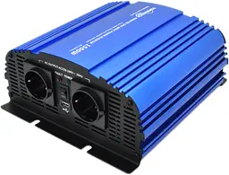 Інвертор напруги 1500 W перетворювач напруги 12 V-220 V з апроксимованою синусоїдою, 2 Schuko, USB, клемні дроти, 6 запобіжників 12 V/220 V Tommatech MS-1500