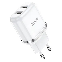 Адаптер живлення зарядний HOCO Aspiring dual port charger N4 2 USB-CB сам блок білий