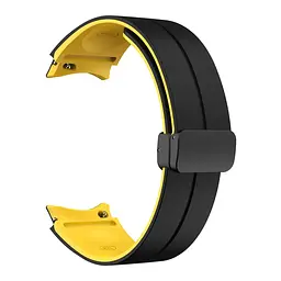 Ремінець для Samsung Galaxy Watch 5 40mm - чорно-жовтий ширина кріплення 20мм силікон Watchbands Magnetic (W34-5WB66352299) - мініатюра 2