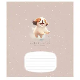 Зошит учнівський "Cute friends" 012-3292K-1 в клітинку, 12 аркушів