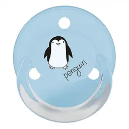 Пустушка силіконова Baby-Nova Penguin&Bear Uni, кругла, 0-24 міс., голубий та сірий, 2 шт. (3962098) - мініатюра 3