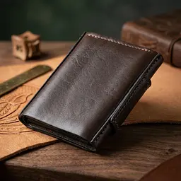 Портмоне вертикальне з хлястиком на магніті на одне відділення Grande Pelle 11305 коричневе - мініатюра 4