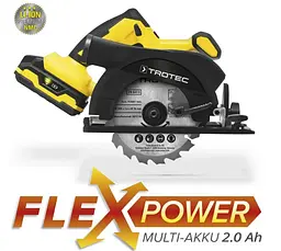 Пила циркулярна акумуляторна Trotec PCSS 10-20V з АКБ та ЗП + кейс (4430000110) - мініатюра 2