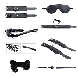 Набір із восьми предметів Alive - Secret Desires Black BDSM Kit - мініатюра 2