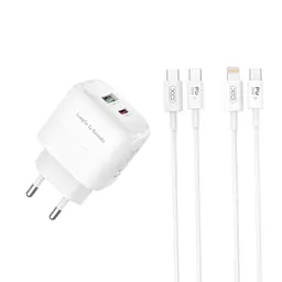 Зарядний пристрій XO 1xUSB QC 3.0 + 1xUSB-C PD 20 Вт (XO-QC37) - мініатюра 2