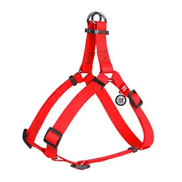 Шлея для собак водостійка Waudog Waterproof з QR-паспортом металічна пряжка-фастекс Ш 15 мм Д 40-55 см червоний