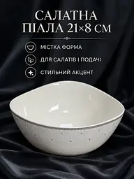 Столовий сервіз фарфоровий кремовий на 4 персони 22 предмети зі сріблястою окантовкою, тарілки 27/22 см, чашки 250 мл (49676241) - мініатюра 7