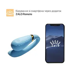 Смартвібратор для пар Zalo Fanfan set Royal Blue, пульт ДК - мініатюра 2