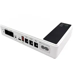 ДБЖ UPS для роутера DC1018P 12V/ 9V/ 5V 10400 mAh 18W для пристроїв постійного струму DC, USB Type A, USB Type C, POE білий