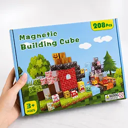 Магнітний конструктор Minecraft 208 шт по грі Майнкрафт Два світи: Вода та Лава Mk001064 - мініатюра 2