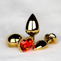 Металева анальна пробка з кристалом Ouch! Heart Gem - розмір S - мініатюра 6