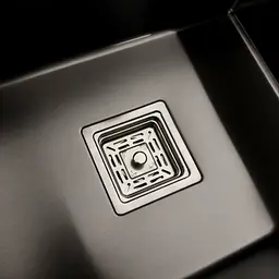 Кухонна мийка Platinum Handmade PVD 780x430x220 R чорна (квадратний сифон,3.0/1.0), Чорний - мініатюра 6
