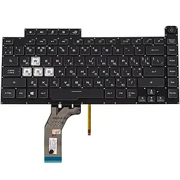 Клавіатура для ноутбука ASUS (G531 series) ukr чорний без фрейму підсвічування клавіш (RGB 8 pin)
