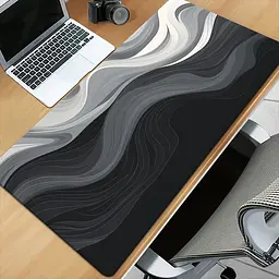 Килимок для миші та клавіатури " Black Waves" 80×30 см , Чорний - мініатюра 3